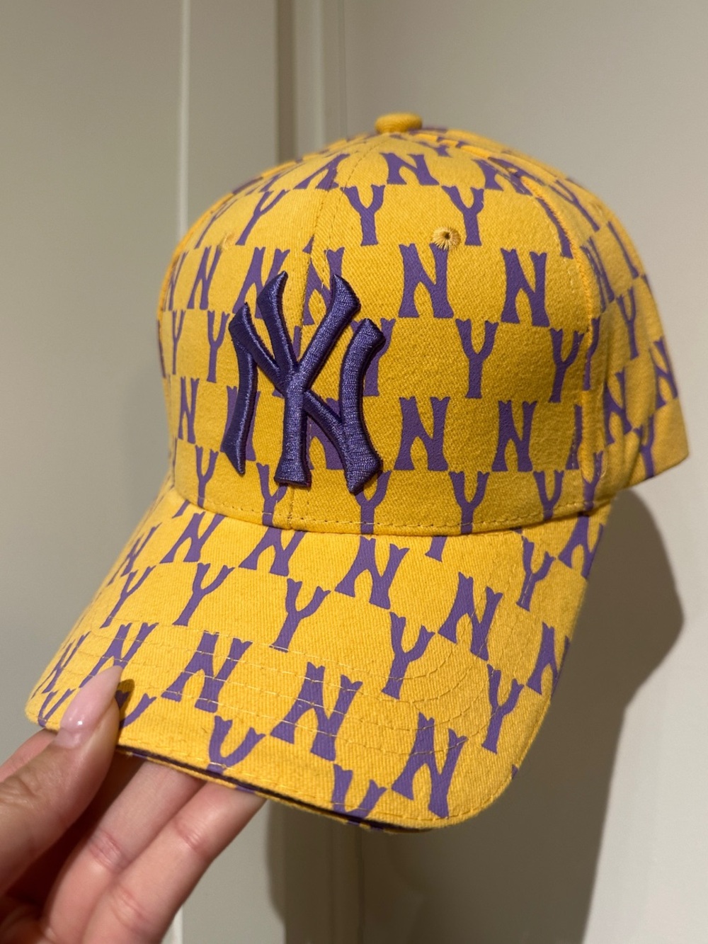 Yellow & Purple Monogram New York Yankees adjustable Baseball Cap